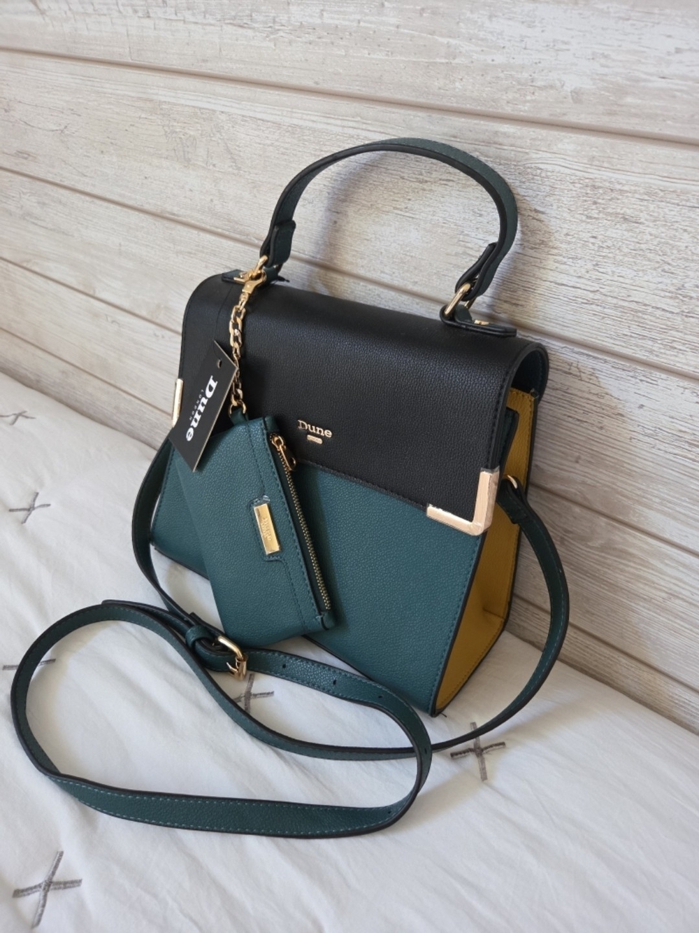 NWT Dune London Tri-Color Handbag with removable Crossbody strap